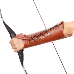 亞馬遜貨源羅賓漢護臂牛皮射箭護臂傳統弓箭護具護手一體皮革護臂