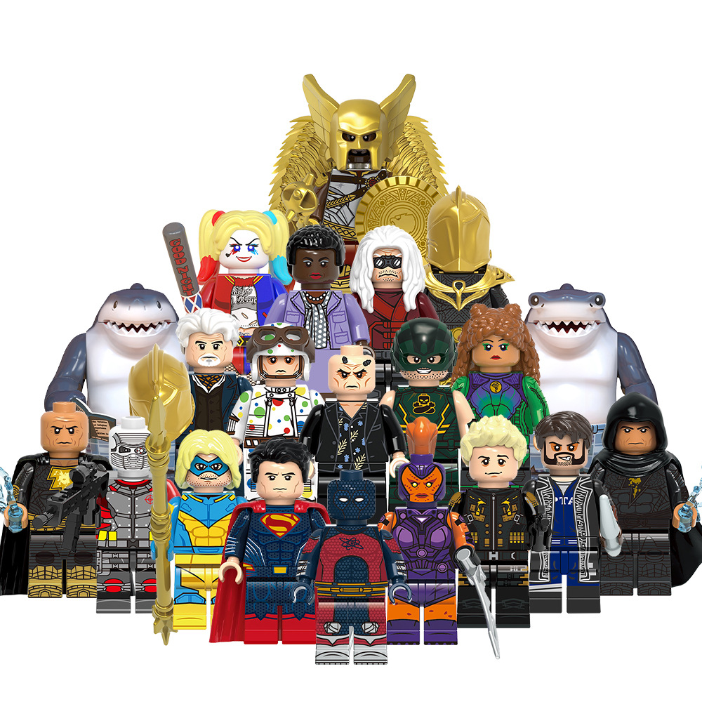 Chinese Building Blocks Dc Harley Quinn Shark King Death Shooter Boomerang Captain Hero Toy Figure Children's Toy