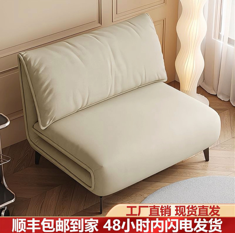 Italian Style Minimalist Frosted Cloth Sofa Bed for Small Apartment Living Room Bedroom Study Dual-Use Foldable Multi-Functional Internet Celebratory Style