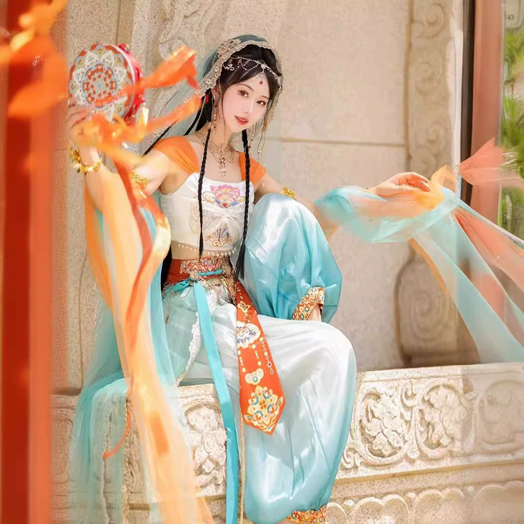 Новый Дуньхуан Экзотический стиль ханьфу Женский [в бегах общественности] Танец ханьский элемент Тяньчжу принцесса Западная богиня региона