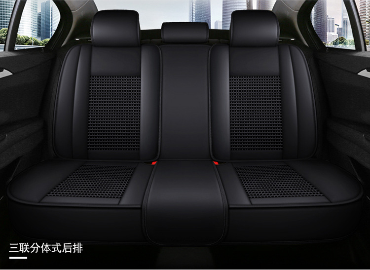 All-Inclusive Scimitar-Shaped Full Leather/Full Ice Silk All-Season Universal Car Seat Cushion Amazon Foreign Trade Wholesale Breathable and Comfortable