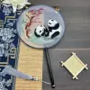 Double sided embroidery, panda