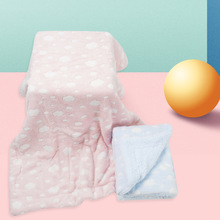 外贸婴儿舒棉绒双层毯子76*102大尺寸安抚毛绒保暖宝宝空调毯子