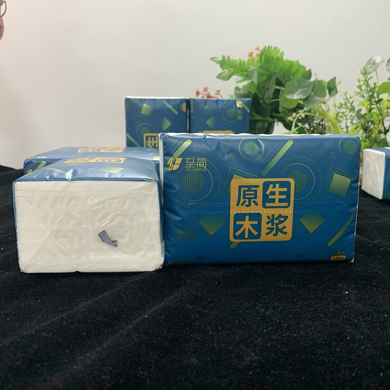 3-capa 130 bombeo de papel hogar al por mayor caja entera tejido de pulpa de madera nativa tejido facial tejido servilleta de agua húmeda