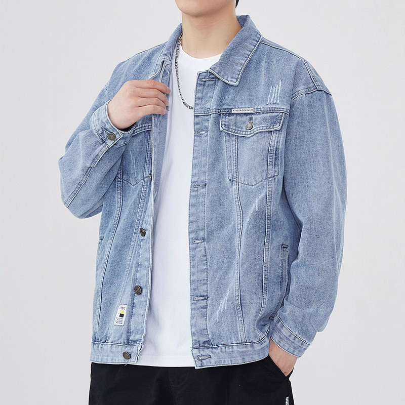 Denim Jacket Men's Spring and Autum Korean Style Trendyy Loose Top 2025 New Autum Casual Work Jacket Men Denim Jacket Men's Spring and Autum Korean Style Trendyy Loose Top 2025 New Autum Casual Work Jacket Men