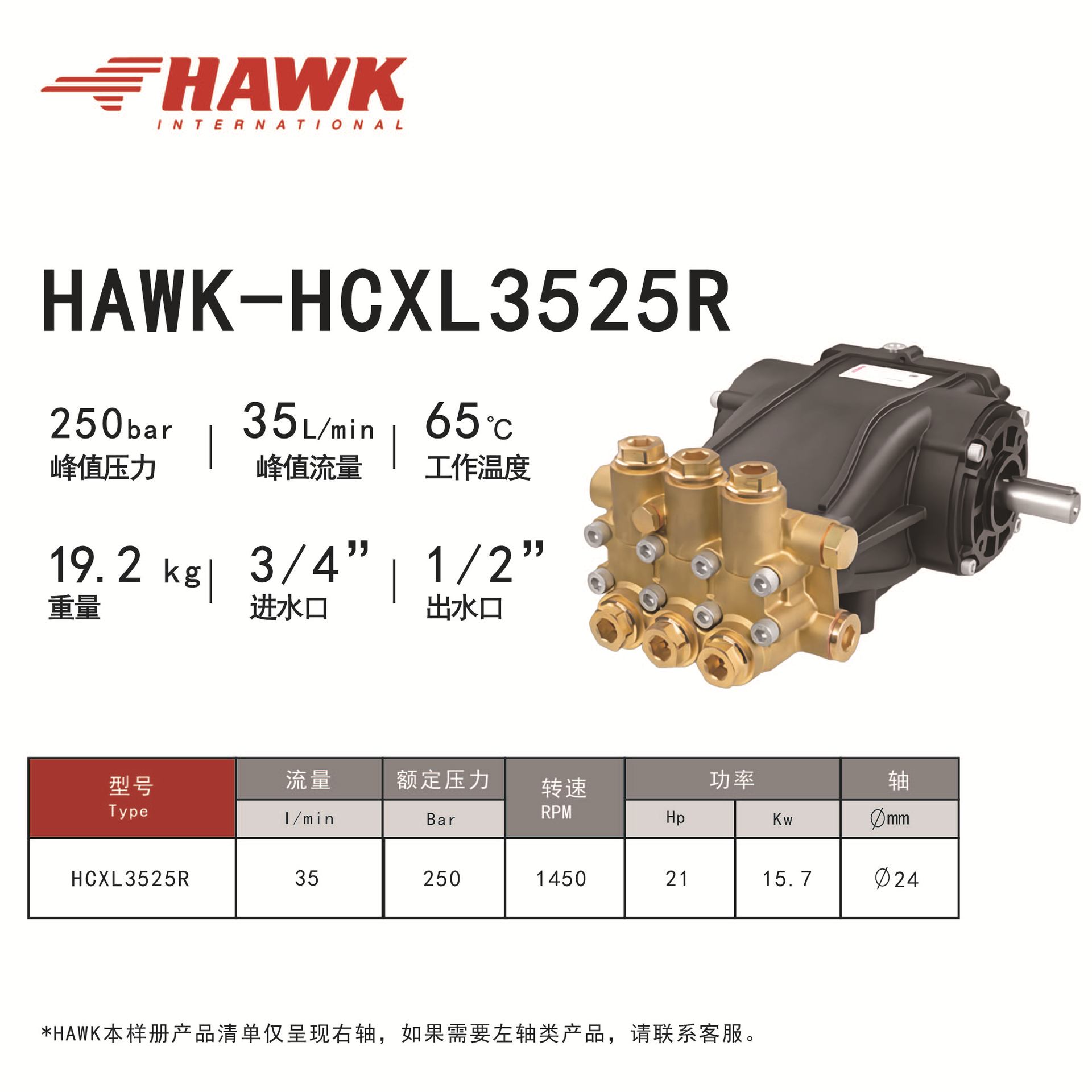 HAWK Italia bomba de alta presión de grado industrial autorizada limpiadora de alta presión
