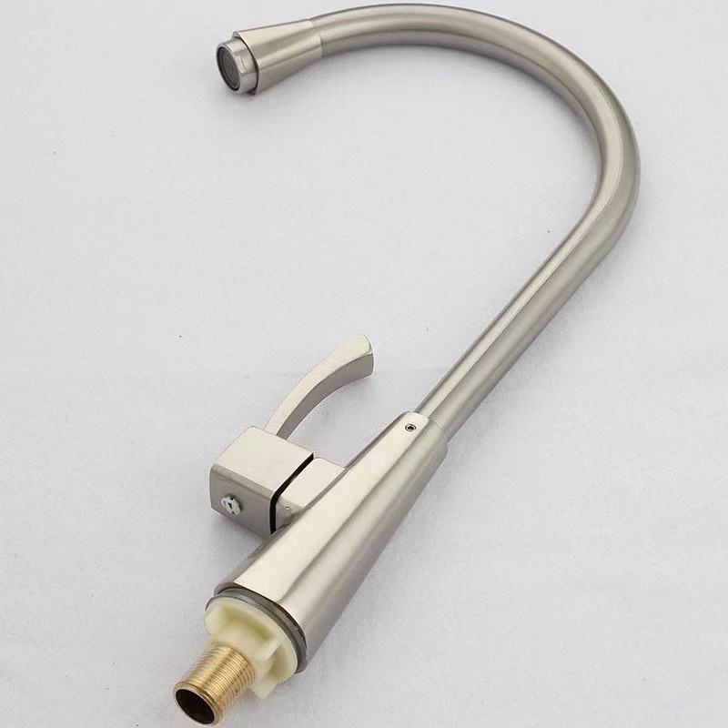 Export 304 stainless steel surface, brass valve core, single cooling faucet, washbasin, countertop basin, kitchen sink faucet full figure