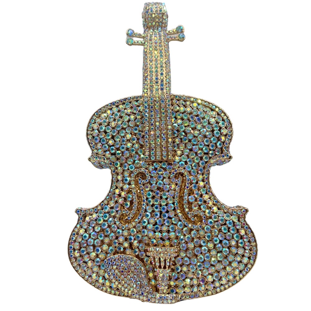 Sirena de diamantes hechos a mano bolsa de cena de metal vacío caja dura llena de diamantes bolsa de mano de mujer Stone Clutch