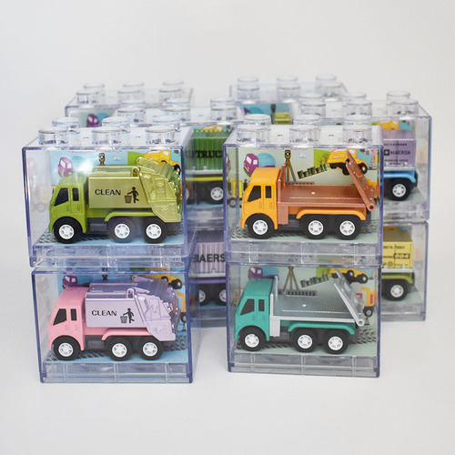 Independent box packaging alloy tractors transportation vehicles dump trucks sanitation vehicles pocket cars small toys