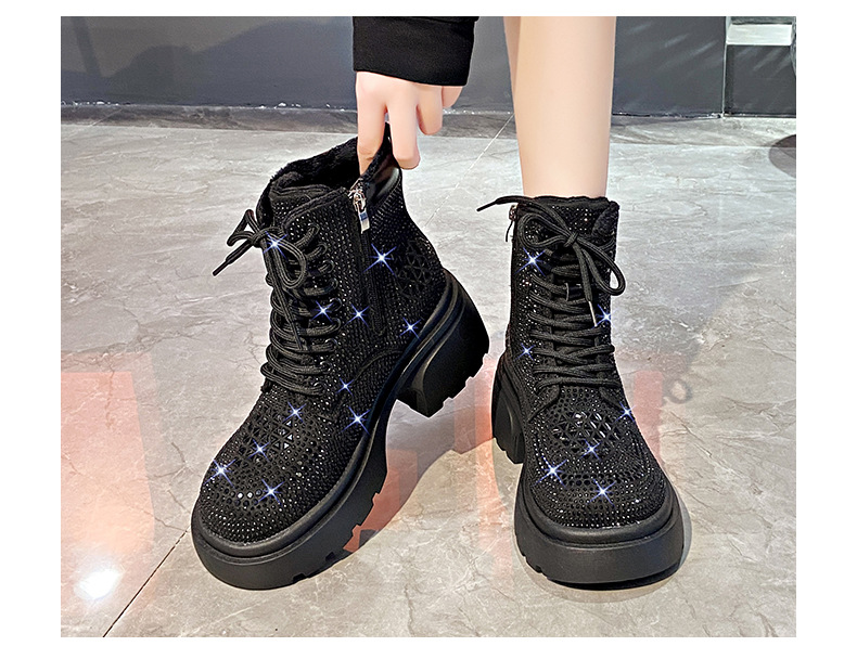 Stivali Martin con strass stellati da donna 2024 nuovi stivali alla moda di fascia alta autunno e inverno più stivaletti caldi in velluto_voghion.com