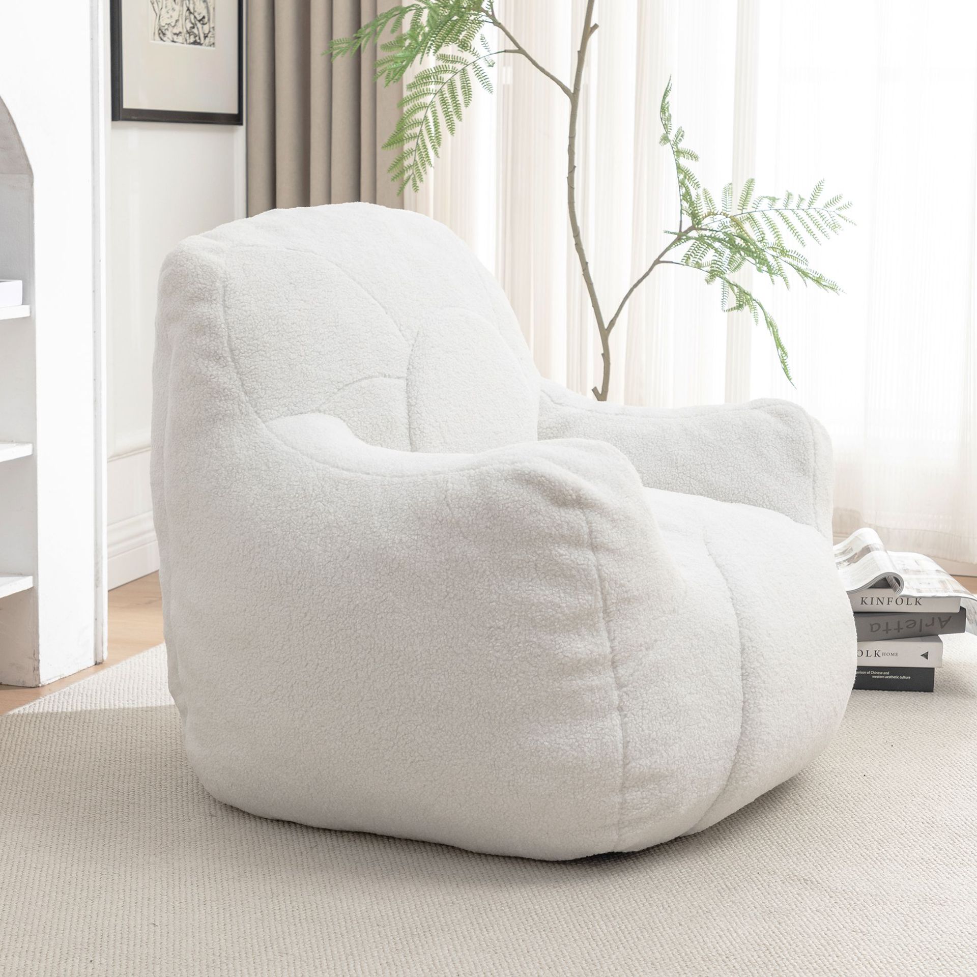 Sofá de cordero, sala de estar de venta en caliente transfronteriza, estudio, ocio para una sola persona, doble, bolsa de frijoles de peluche, sillón, AliExpress