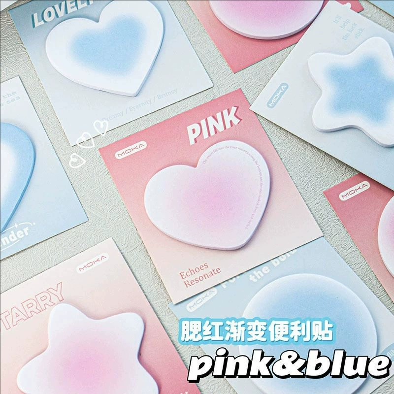 Цветные румяна Halo градиентные стикеры-заметки Xiaohongshu Love, самоклеящаяся бумага, многократные портативные