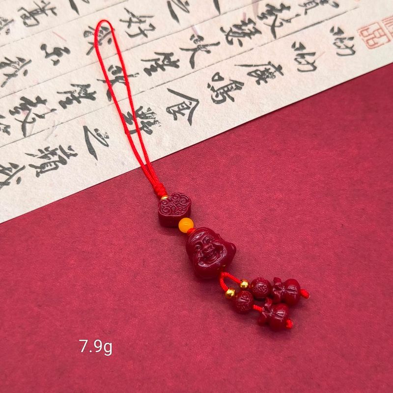 高含量朱砂紫金砂平安扣福袋招财猫莲花佛公手机链钥匙扣批发|undefined