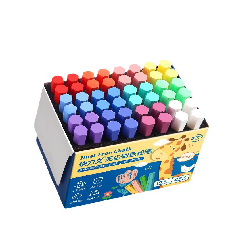 Board, multicoloured chalk dust-free, 72 colors, 32 colors
