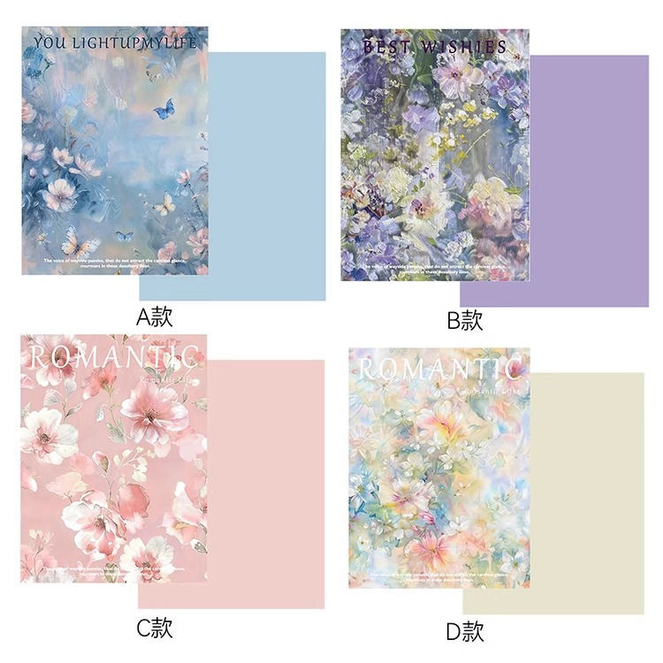 Papel de embalaje de flores impermeable siciliano pintura al óleo estilo de flor flor flor de papel de embalaje de flores DIY material de papel de embalaje de flores