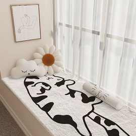 卧室床边地毯飘窗毯卡通仿羊绒家用大面积撸猫感毯子客厅地毯
