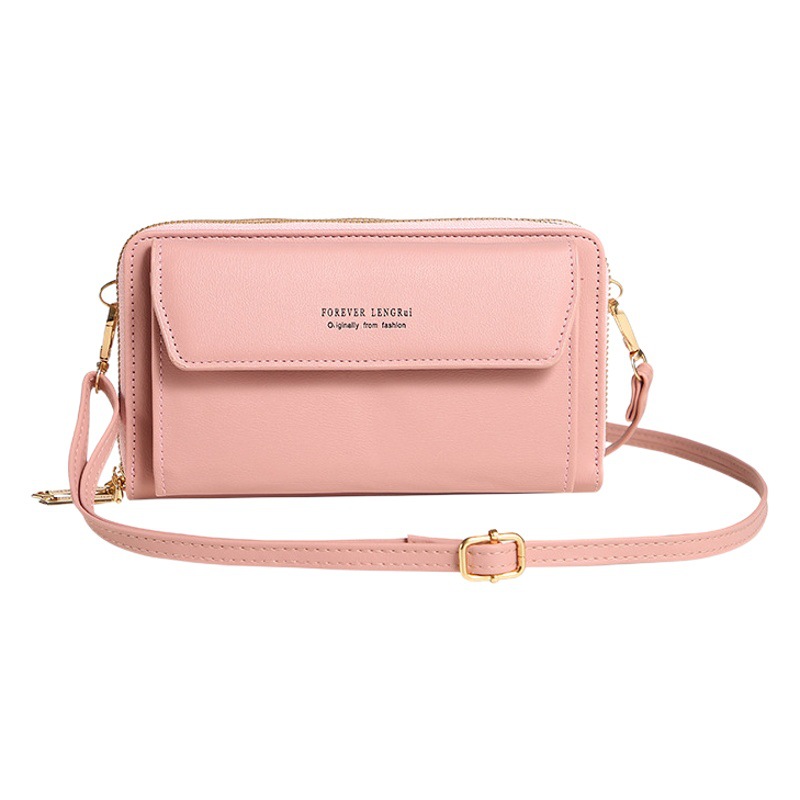 Lonny nueva bolsa de mensajero de las mujeres de Corea del verano bolsa de hombro de moda versátil de gran capacidad de doble cremallera bolsa de teléfono