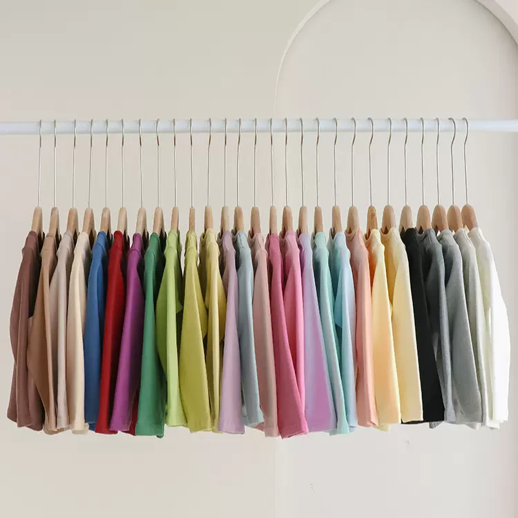 2024春秋儿童280克羊毛拉架长袖T恤打底衫纯色男女童圆领磨毛上衣