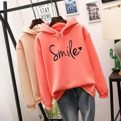 2022 Europe and America Amazon Socket Simplicity T-shirts jacket Long sleeve Smile printing Easy Sweater