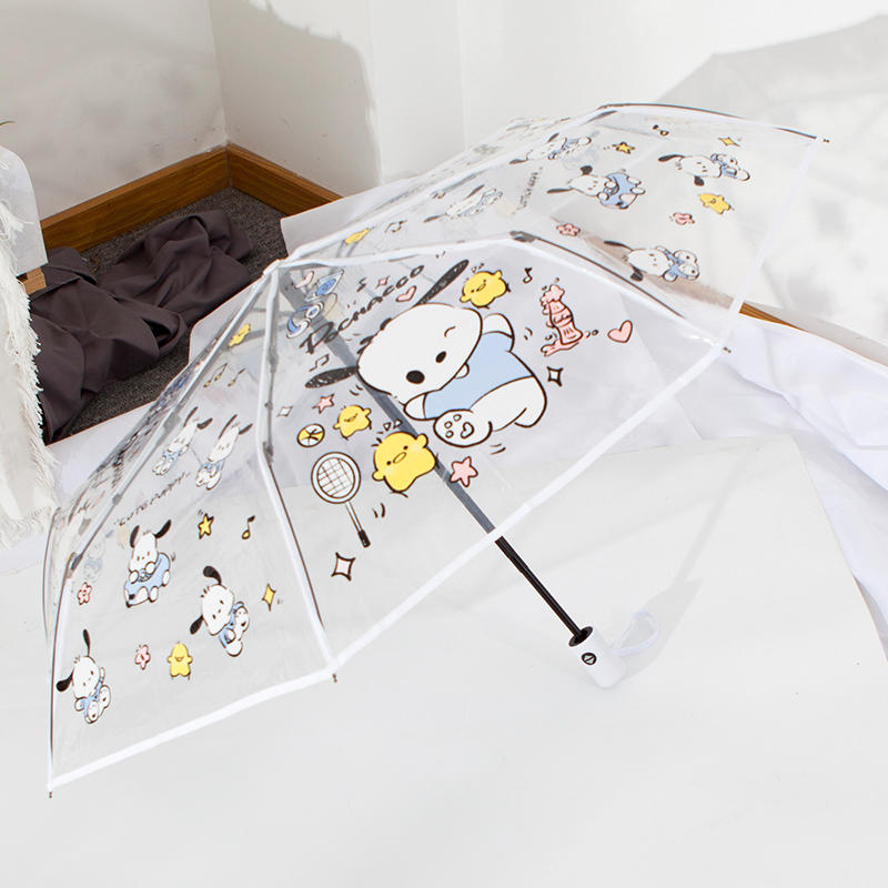 Anime de dibujos animados lindo crayón Shin-chan paraguas transparente paraguas triple negro plegable automático paraguas para niños grueso femenino