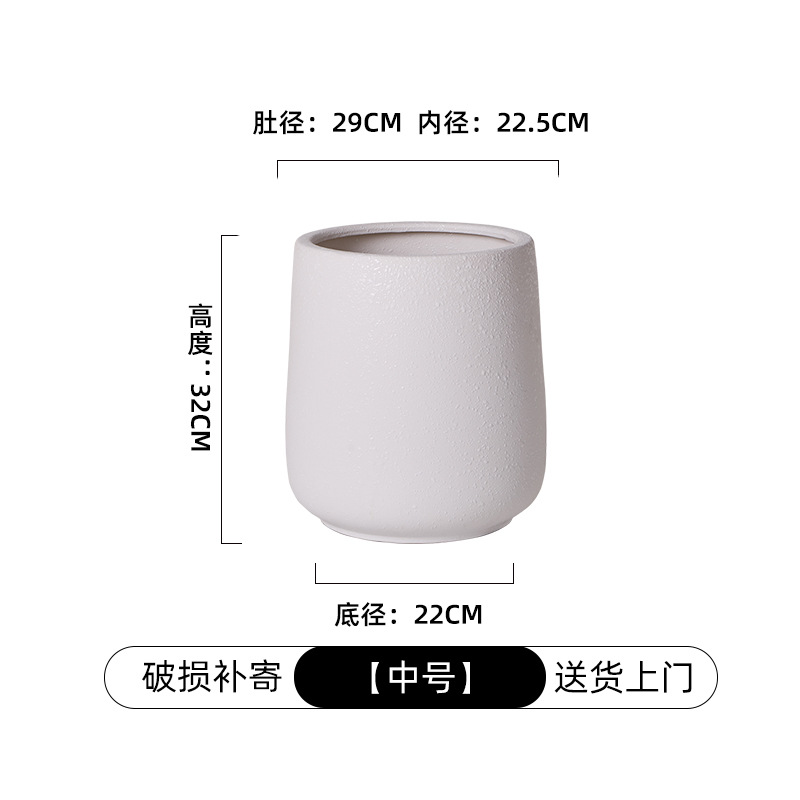 Maceta de cerámica de estilo nuevo simple, de gran diámetro, alta profundidad, transpirable, extra grande, plantas verdes en macetas para interiores y exteriores, flores prácticas