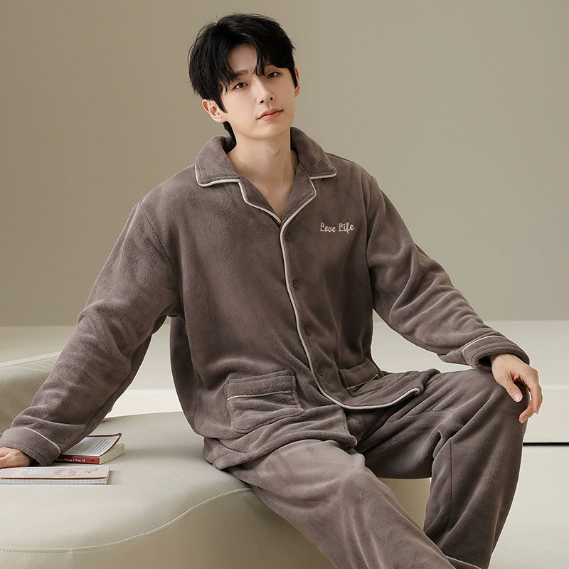 Мужской демисезонный коралловый велюр pijama, теплый фланелевый зимний набор для отдыха