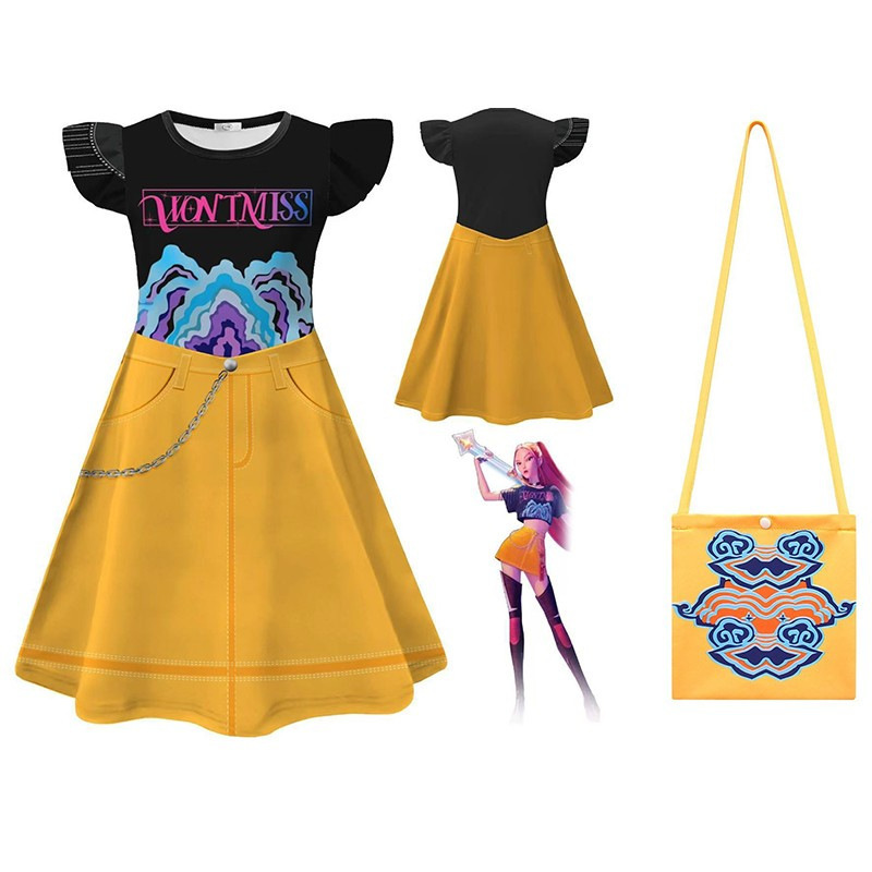 跨境新款女孩恶魔猎人KPOP流行歌手万圣节服装装扮舞台套装服装|undefined