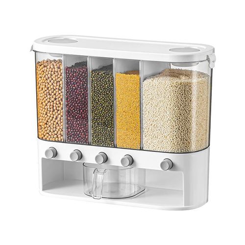Categorized Five-Grain Storage Box with Rice Bucket: Insect-Proof, Moisture-Resistant, Airtight Canister—Household Food-Grade Rice Container
