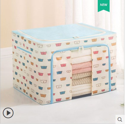 Caja de almacenamiento de edredón de tela Oxford, armario plegable para el hogar, caja de almacenamiento con marco de acero, caja de almacenamiento móvil de gran capacidad para el hogar