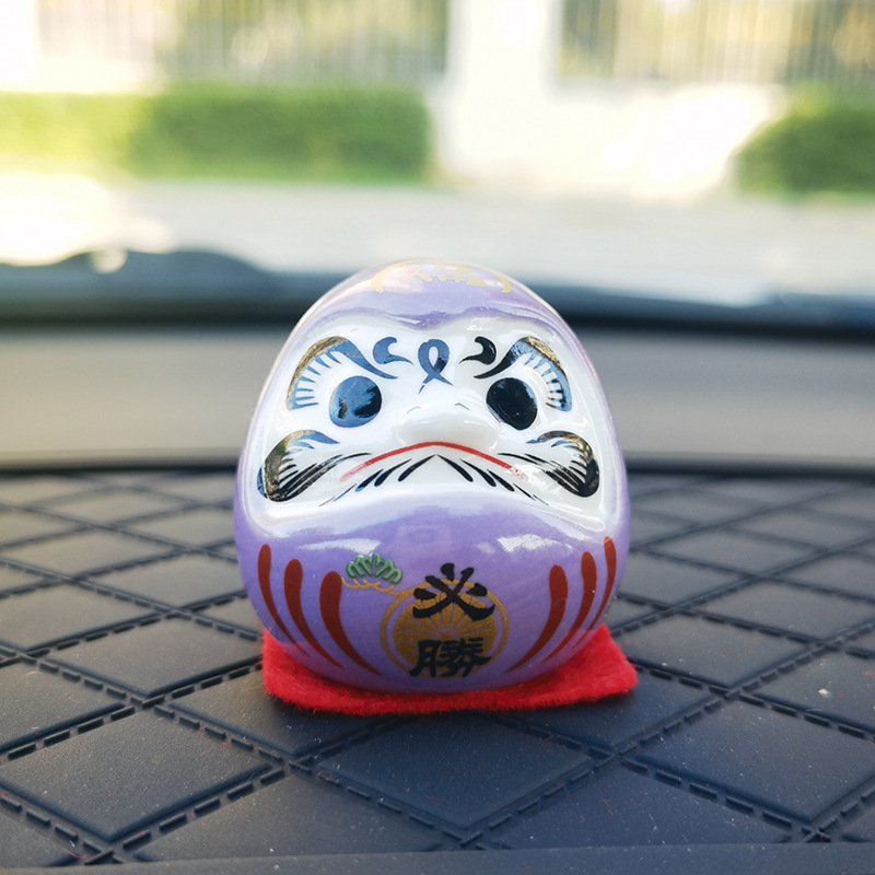 Estilo japonés Damo decoración de cerámica Japonesa Damo huevo suerte Damo pequeño tamaño mini gato afortunado decoración del coche