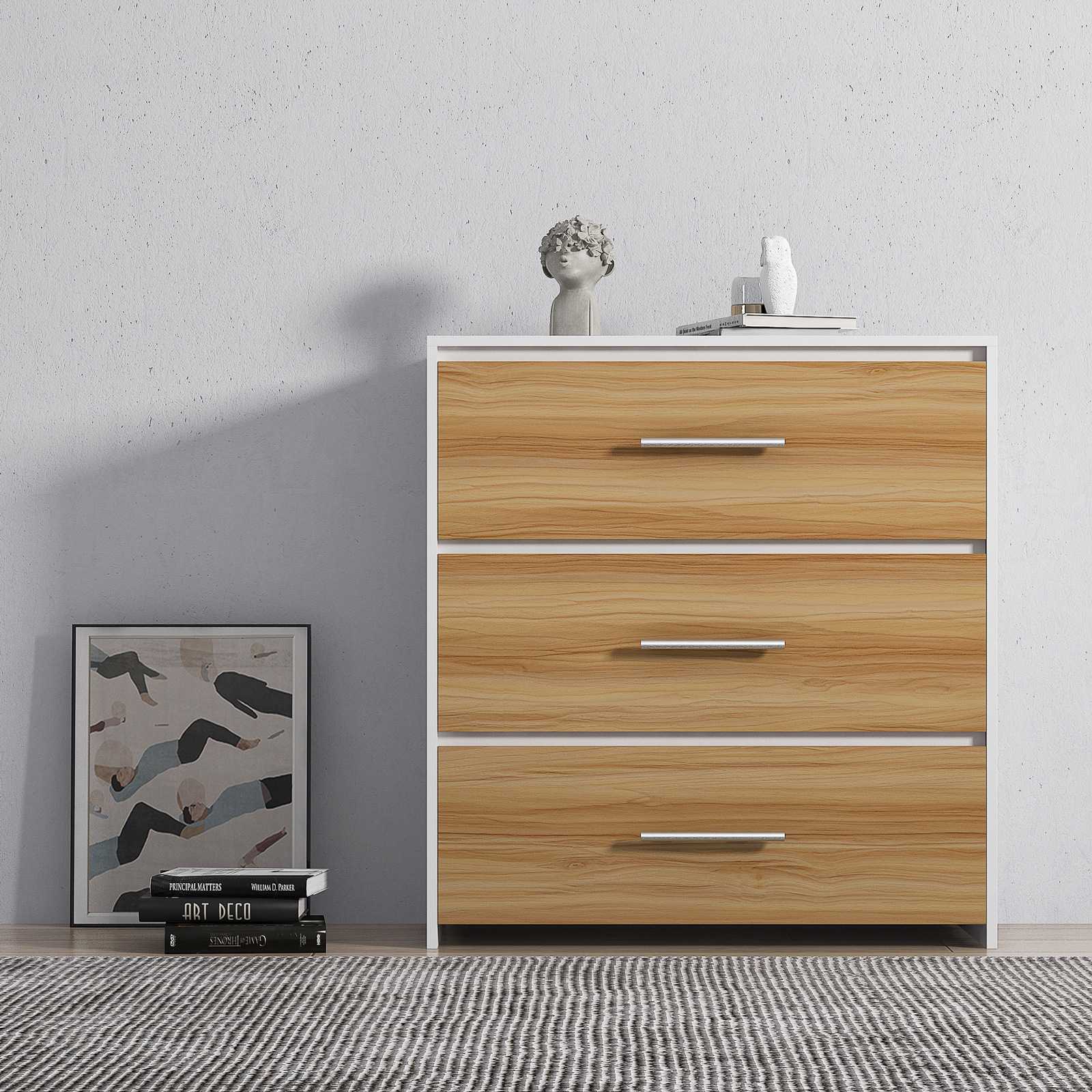 [Light Life Home] mesita de noche moderno minimalista pequeño Gabinete dormitorio gabinete de almacenamiento de noche
