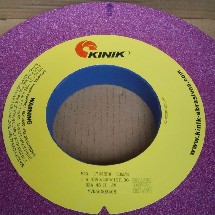 中国砂轮铬刚玉红色大水磨KINIK金力砂轮93A46H355*38*127 46K