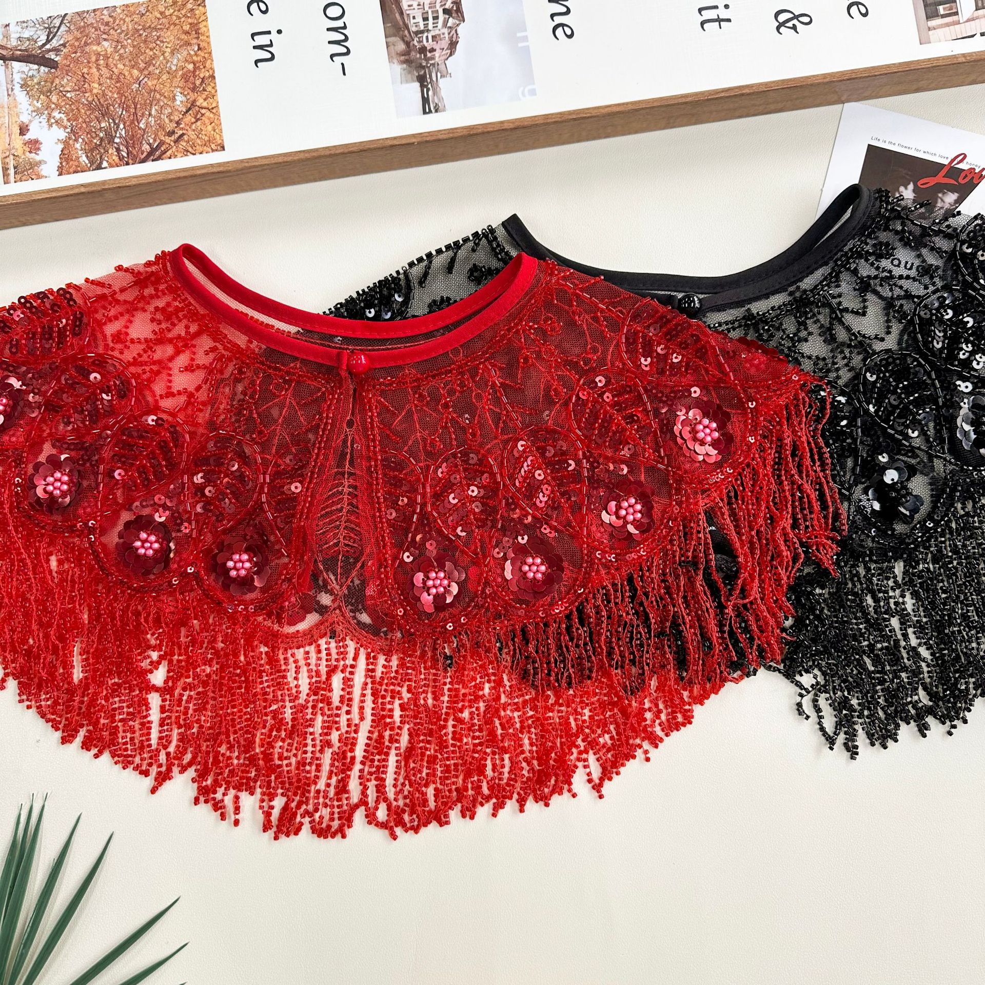 Lillete rojo, boquilla de verano, camiseta con vestido, camiseta de cuello redondo, camiseta con un pequeño chal