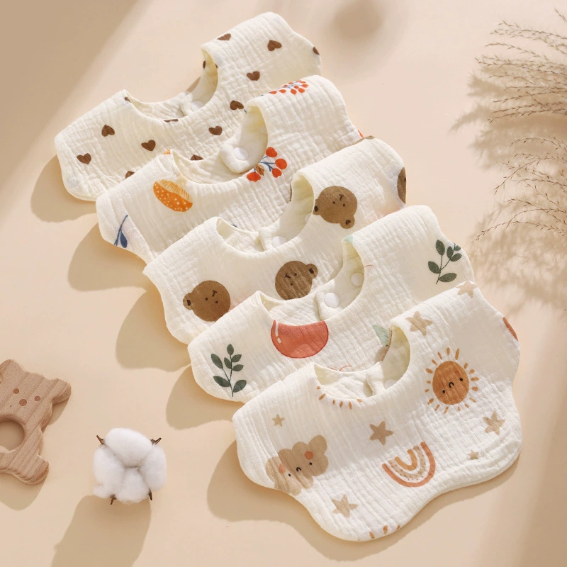 Хлопчатобумажный нагрудник типа Baby Симпатичное полотенце для рта для мужчин и женщин новорожденный ребенок впитывает воду, хлопок шестислойный марлевый нагрудник