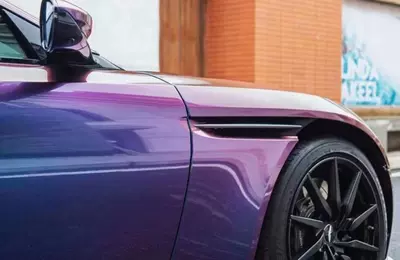 Sun-Proof, Full Car Protective Film, Auto Color Change Film - pb-4007-glossy-diamond-purple-charm-red-15217-pet-bottom