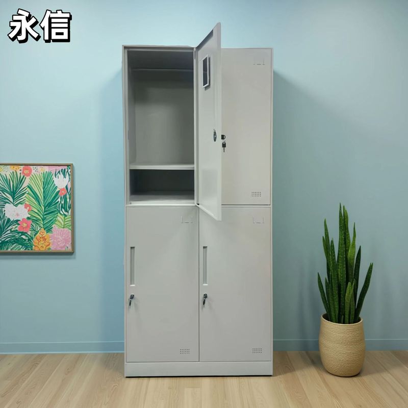 宿舍衣柜窄边四门柜铁皮员工储物柜带锁工厂换衣柜碗柜智能锁鞋柜|undefined