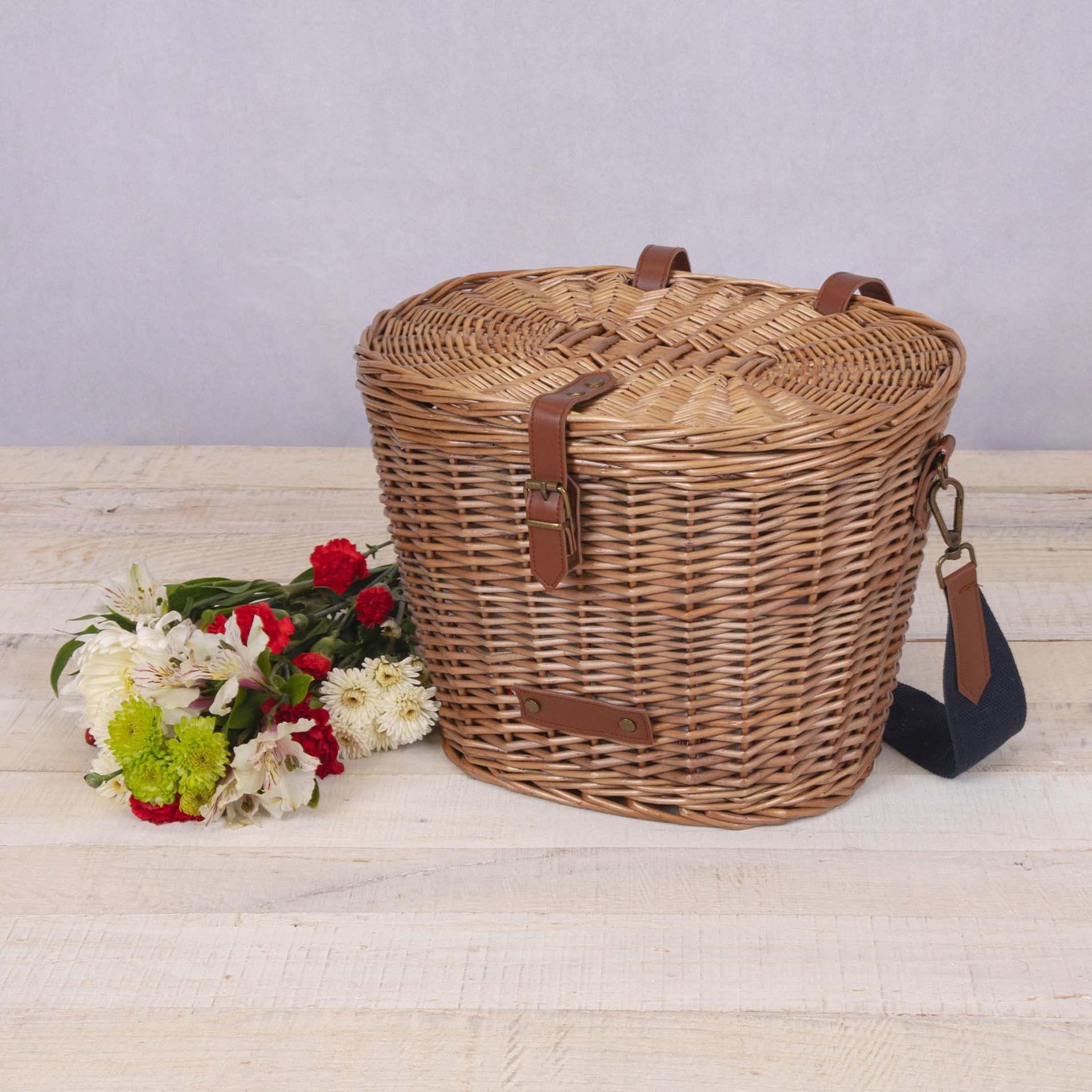 Comercio exterior personalizado canasta de picnic de caña canasta de bicicletas canasta de regalos canasta de compras canasta de frutas al aire libre canasta de sauce