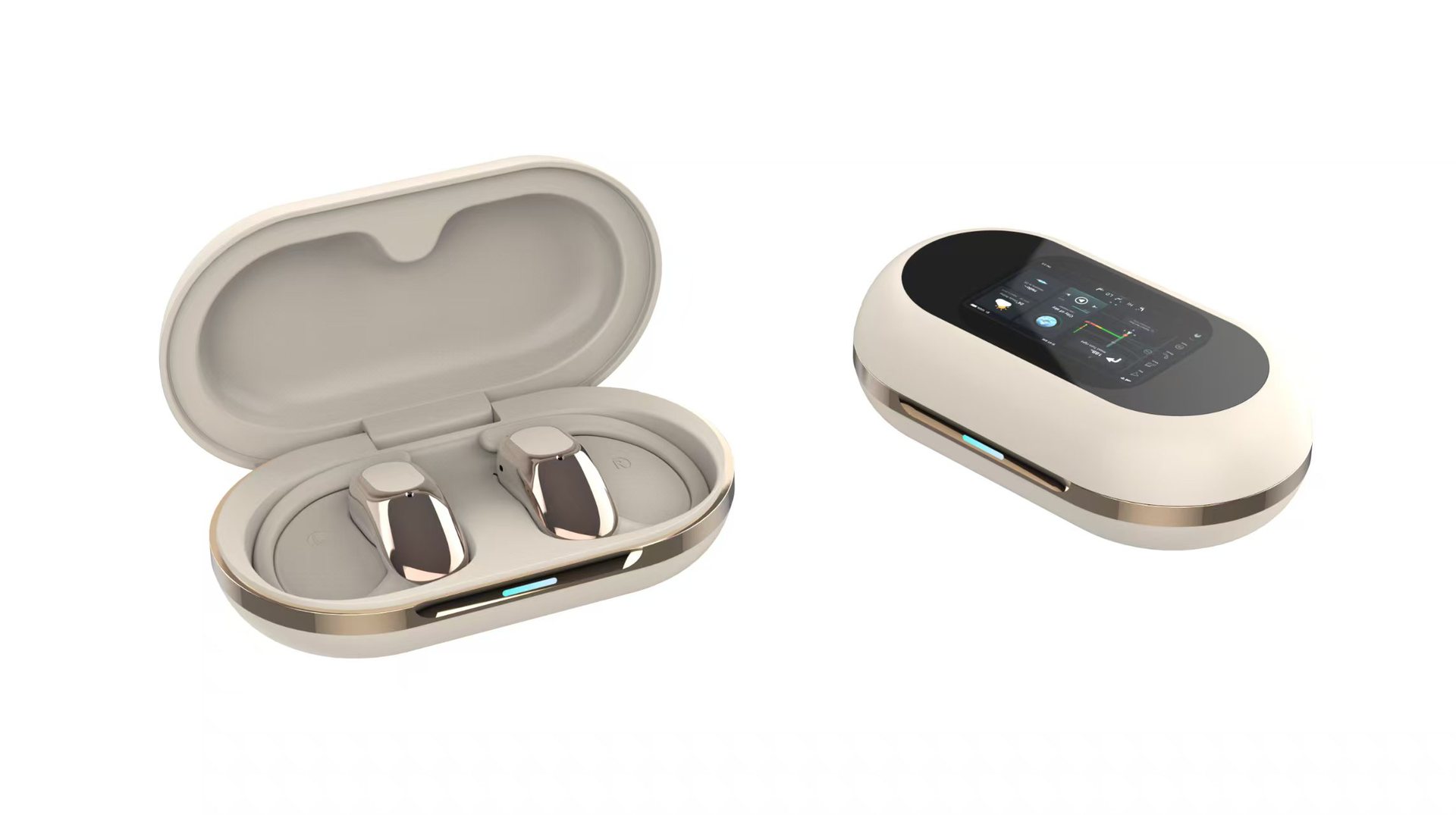 Explosiva transfronteriza Ows traducción inalámbrica de IA auriculares Bluetooth sin oídos Pantalla táctil a todo color batería de larga duración