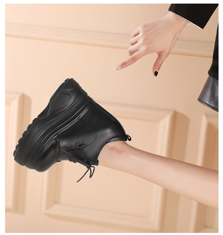 Giày sneaker nữ đế dày tăng chiều cao 16 cm, phong cách thể thao — màu nâu chi tiết 6