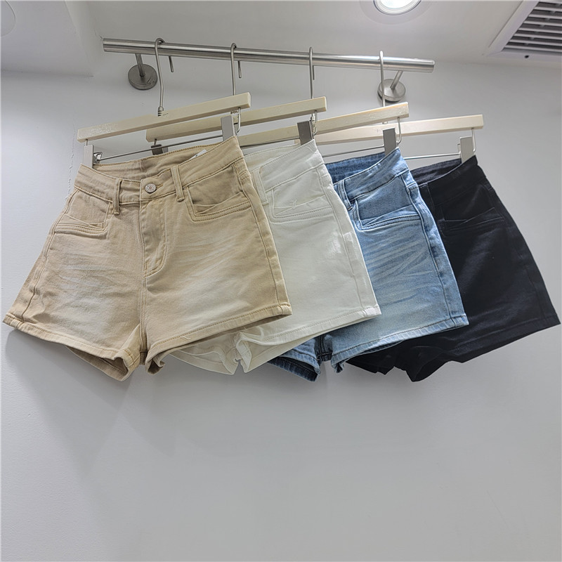 Pantalones Cortos Jeans de Pierna Ancha de Tiro Alto de Mezclilla para Verano image 1