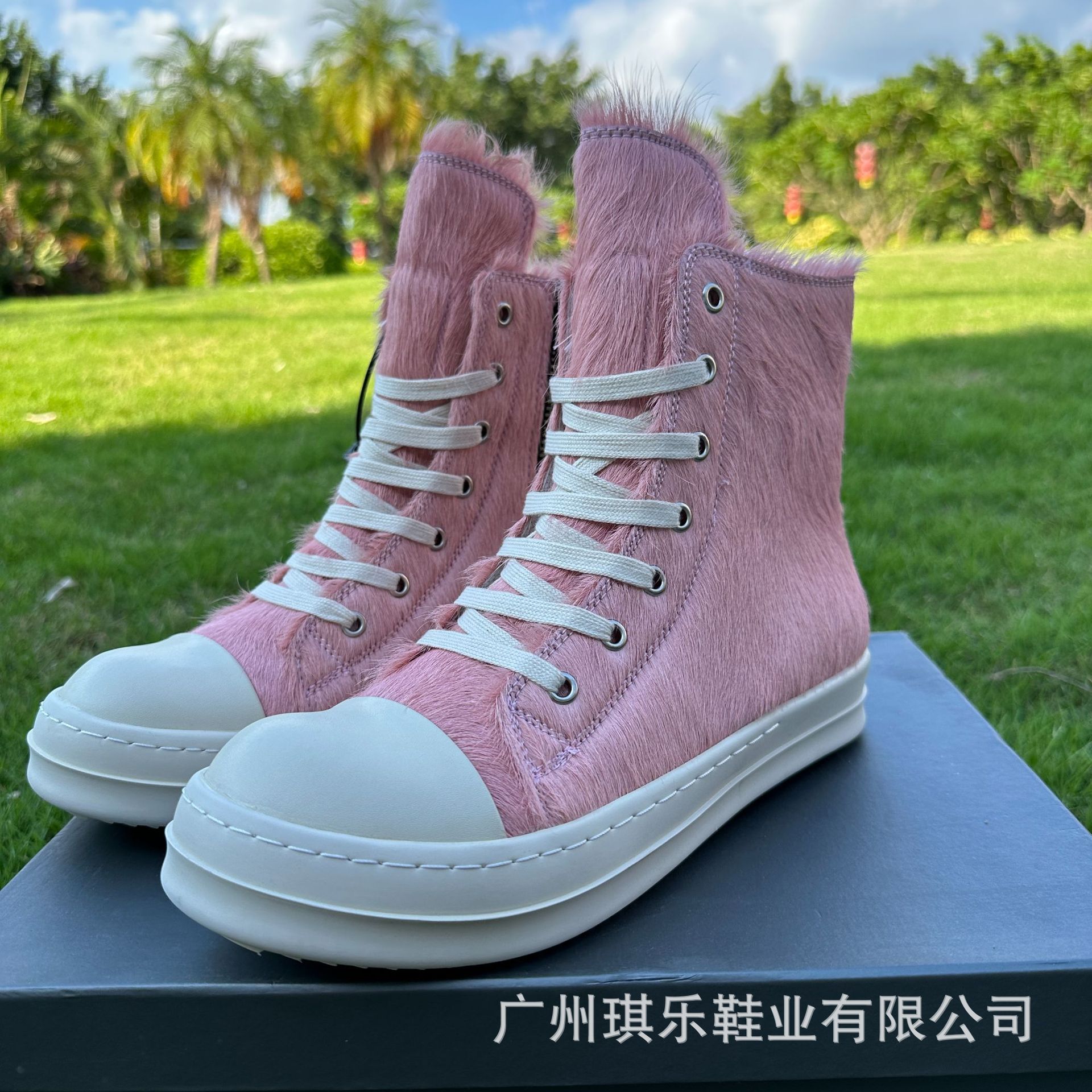 RO zapatos europeos y americanos más tamaño Otoño e Invierno hombres y mujeres de cuero genuino de piel de caballo zapatos de tablero alto par moda de la calle zapatos de moda casual oscuro