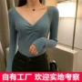 v领新款气质法式毛衣