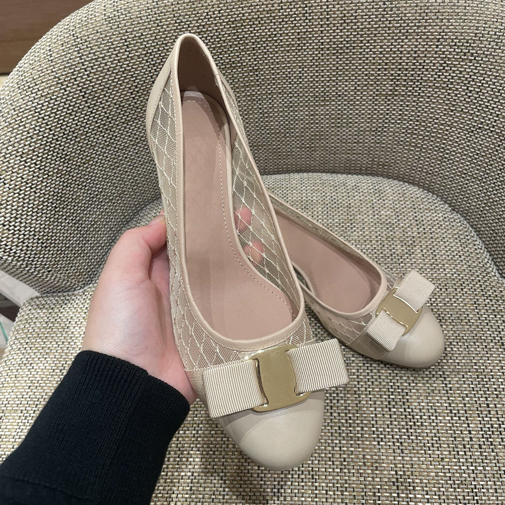 Версия из овчины ~ босоножки на высоком каблуке из натуральной кожи с бантом и сеткой, женские сандалии, туфли Мэри Джейн на французском толстом каблуке, туфли на высоком каблуке