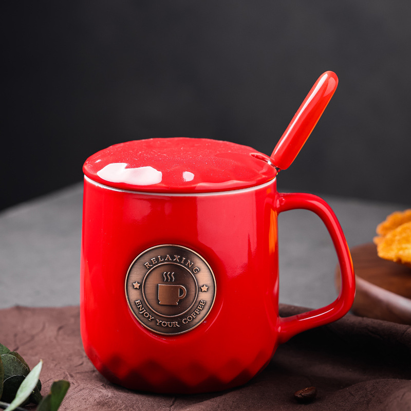 Taza de cerámica Juego de regalo de empresa Cuaderno Firma de libro Taza de bolígrafo Taza de café Regalo de mano con LOGOTIPO