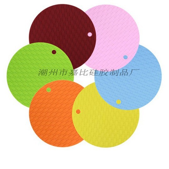 源头厂家实力直供供应创意家居编织图硅胶圆垫隔热硅胶垫盘垫锅垫