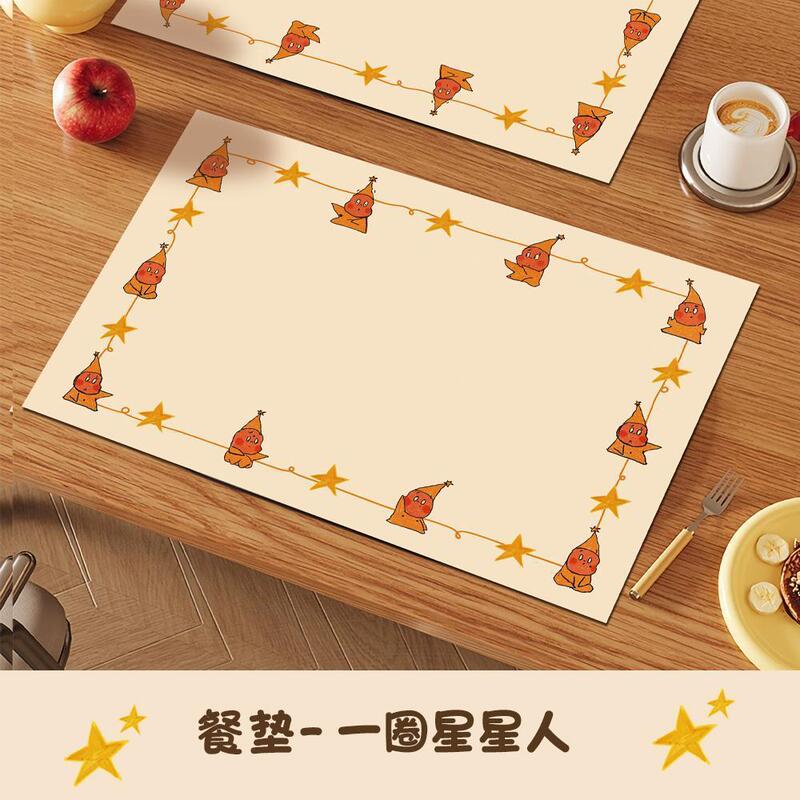 餐垫可爱星星人防油防水防烫隔热垫免洗可擦桌面保护垫儿童午餐垫|undefined