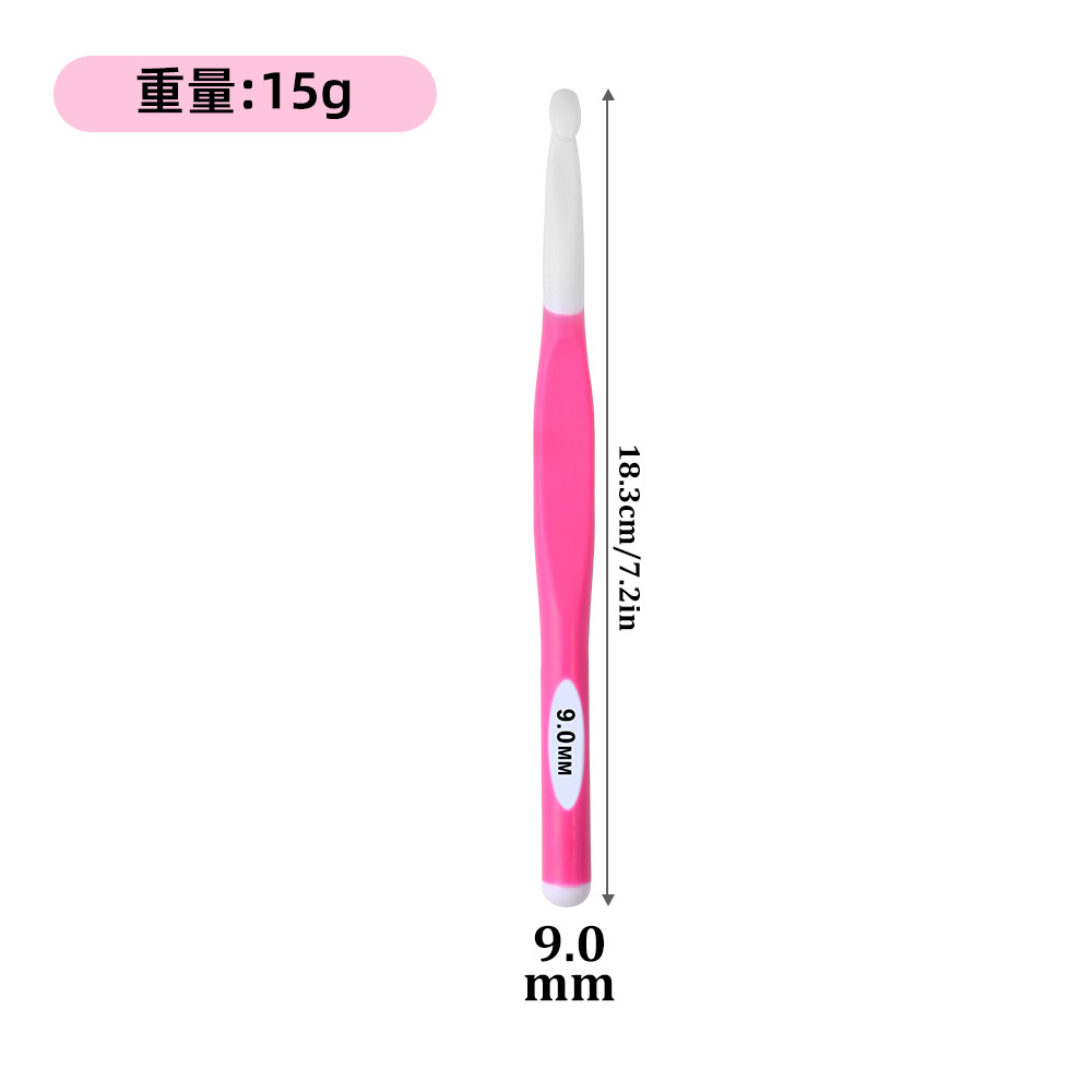 Transfronterizo 2025 nuevo producto ABS plástico grueso TPR mango 6-20mm alfombra ganchillo bufanda herramienta de ganchillo