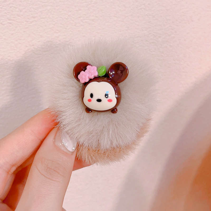 Otoño e Invierno Banda de pelo de felpa para niños engrosamiento de alta elasticidad no duele el cabello suave diadema de dibujos animados lindo bebé Cola de Caballo accesorios para el cabello