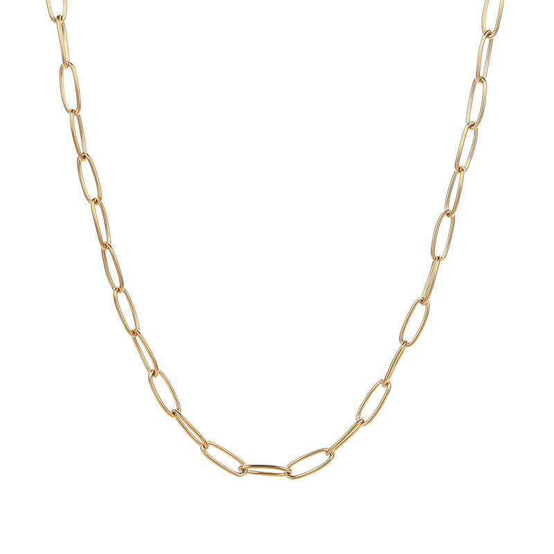 Simple Style Solid Color Stainless Steel Plating Chain Necklace display picture 5