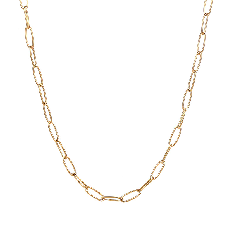 Solid Color Pattern Women'S Gender Simple Style Solid Color Stainless Steel Plating Chain Necklace